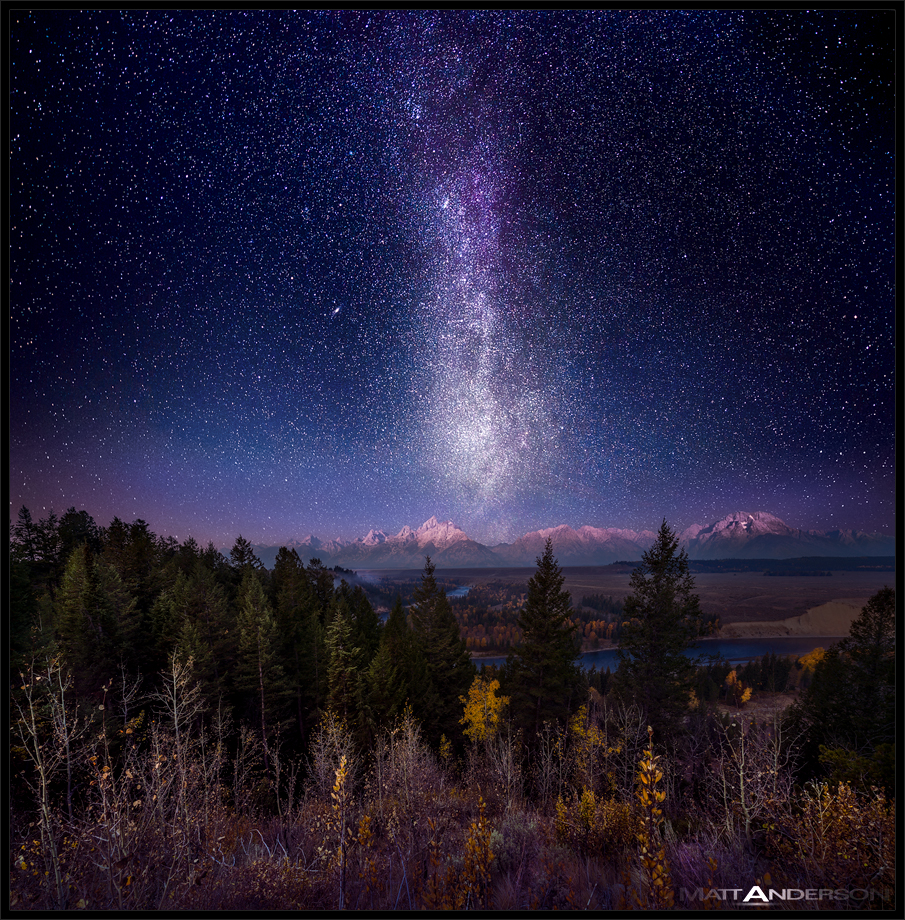 Milky Way Twilight Afterglow Over The Grand Tetons