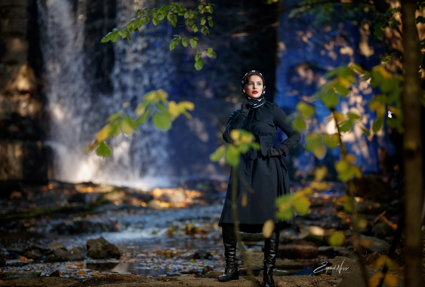 Autumn shoot at the waterfall