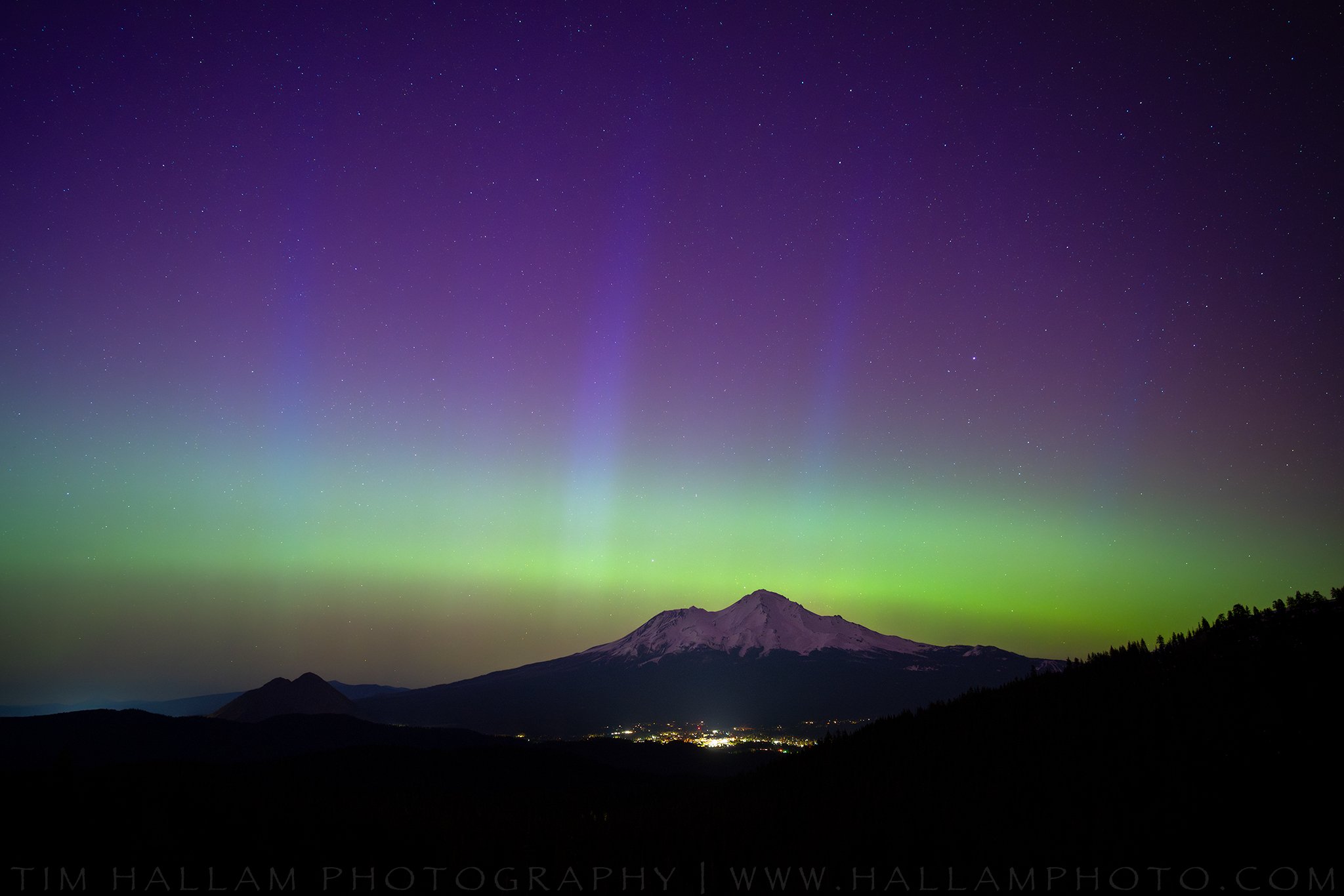 Aurora Borealis over Mt. Shasta California
