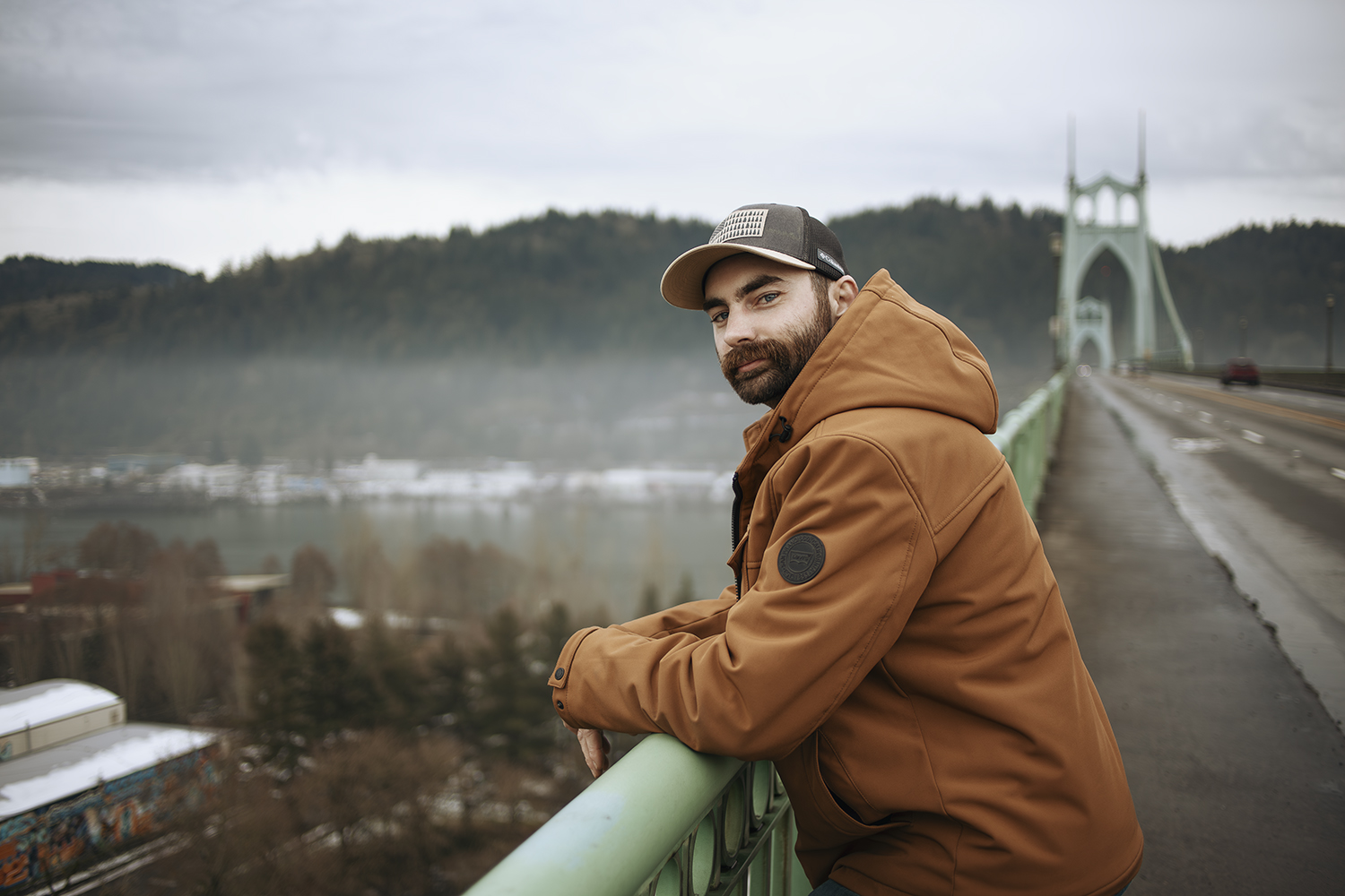 On the St. John's Bridge in Portland
