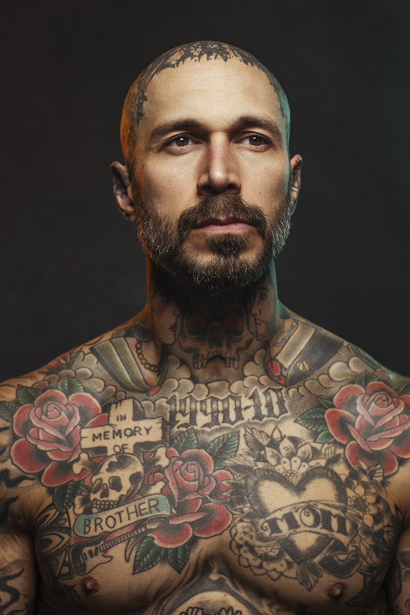 Tattooed Portraits USMC Vet