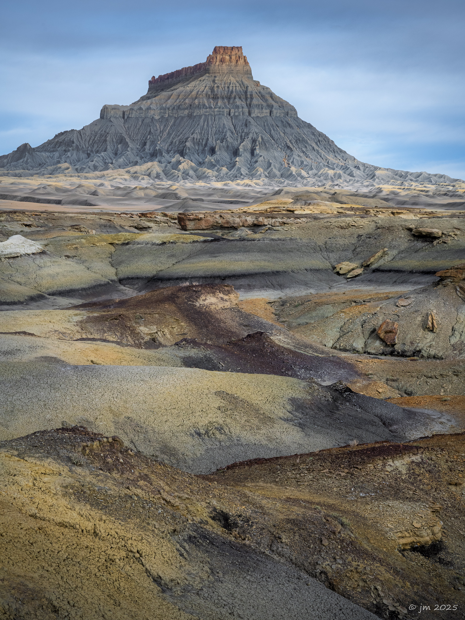 Utah Badlands and Cottonwood Trees