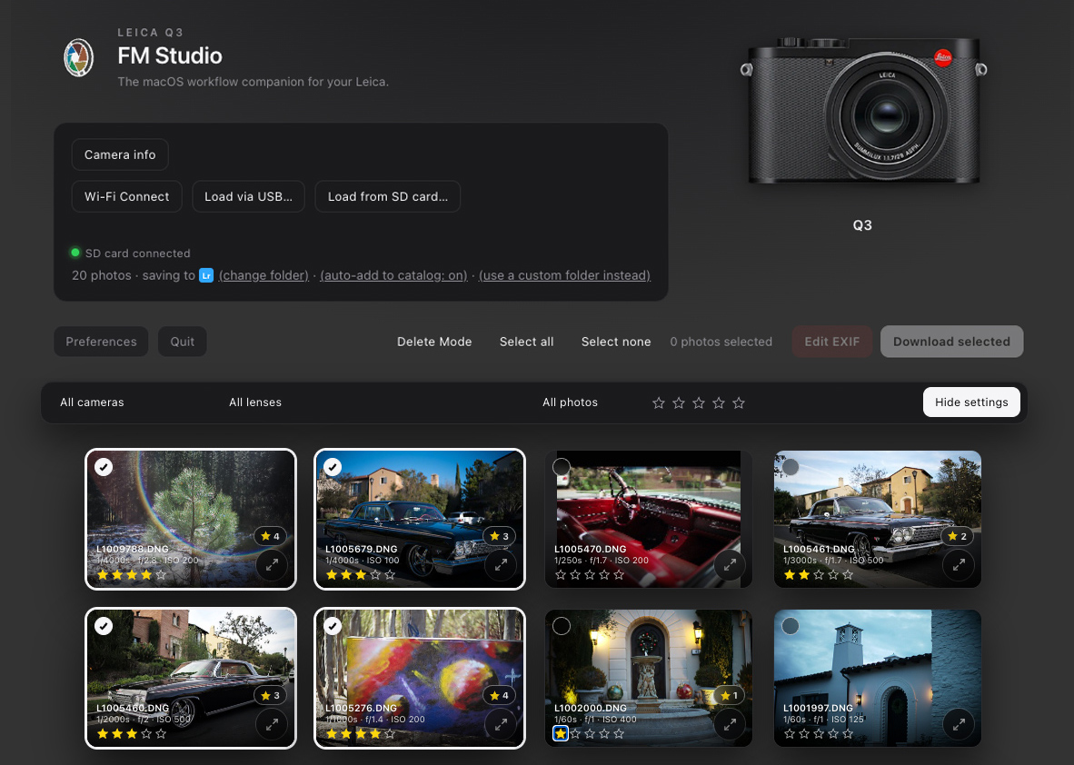 Rate your photos in FM Studio and the ratings carry over to Lightroom.
