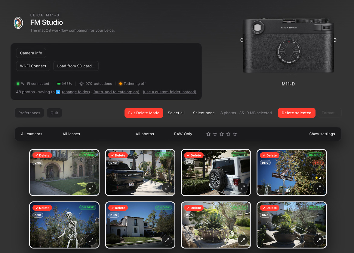 Delete images from camera when safely downloaded