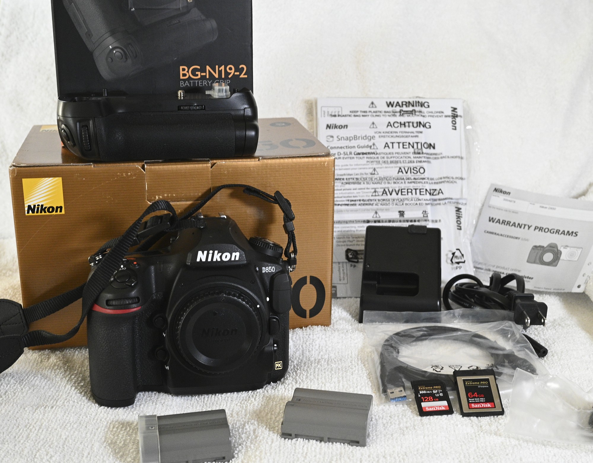 Withdrawn: Nikon D850 body (low shutter count) with grip and 