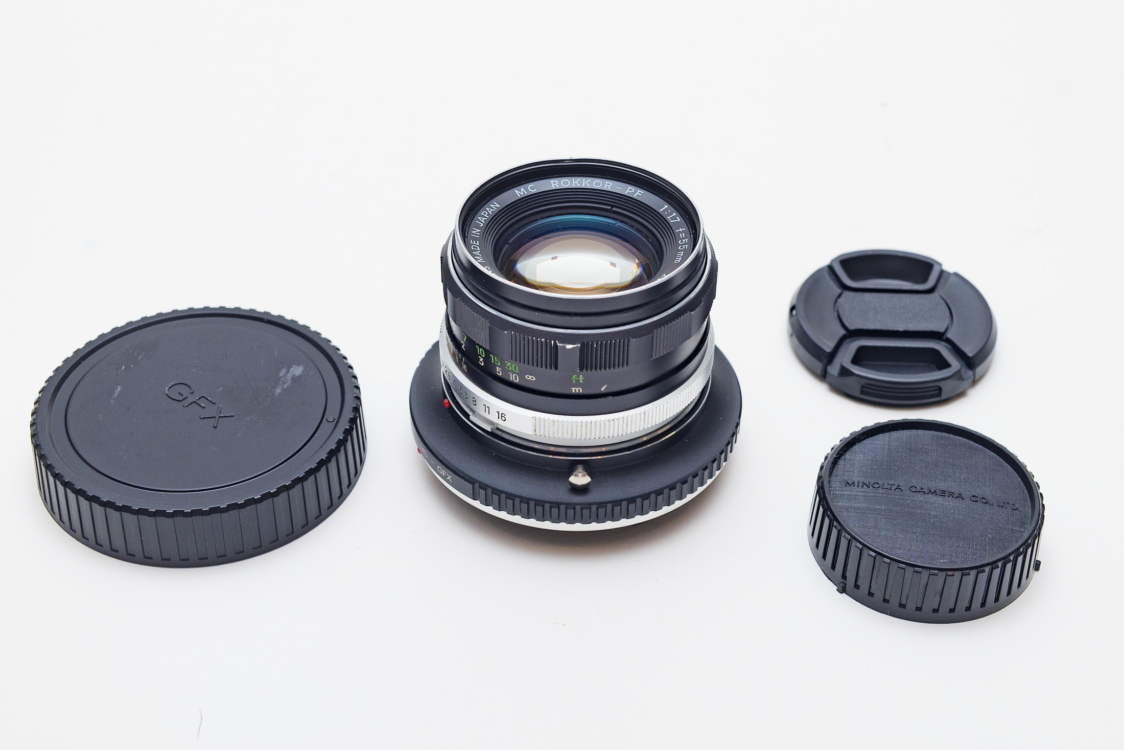 Sold: 55mm f1.7 adapted to Fuji GFX - Minolta MD lens and K&F