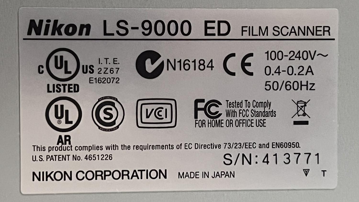 Lot 279 - A Nikon Super Coolscan LS-9000 ED Film