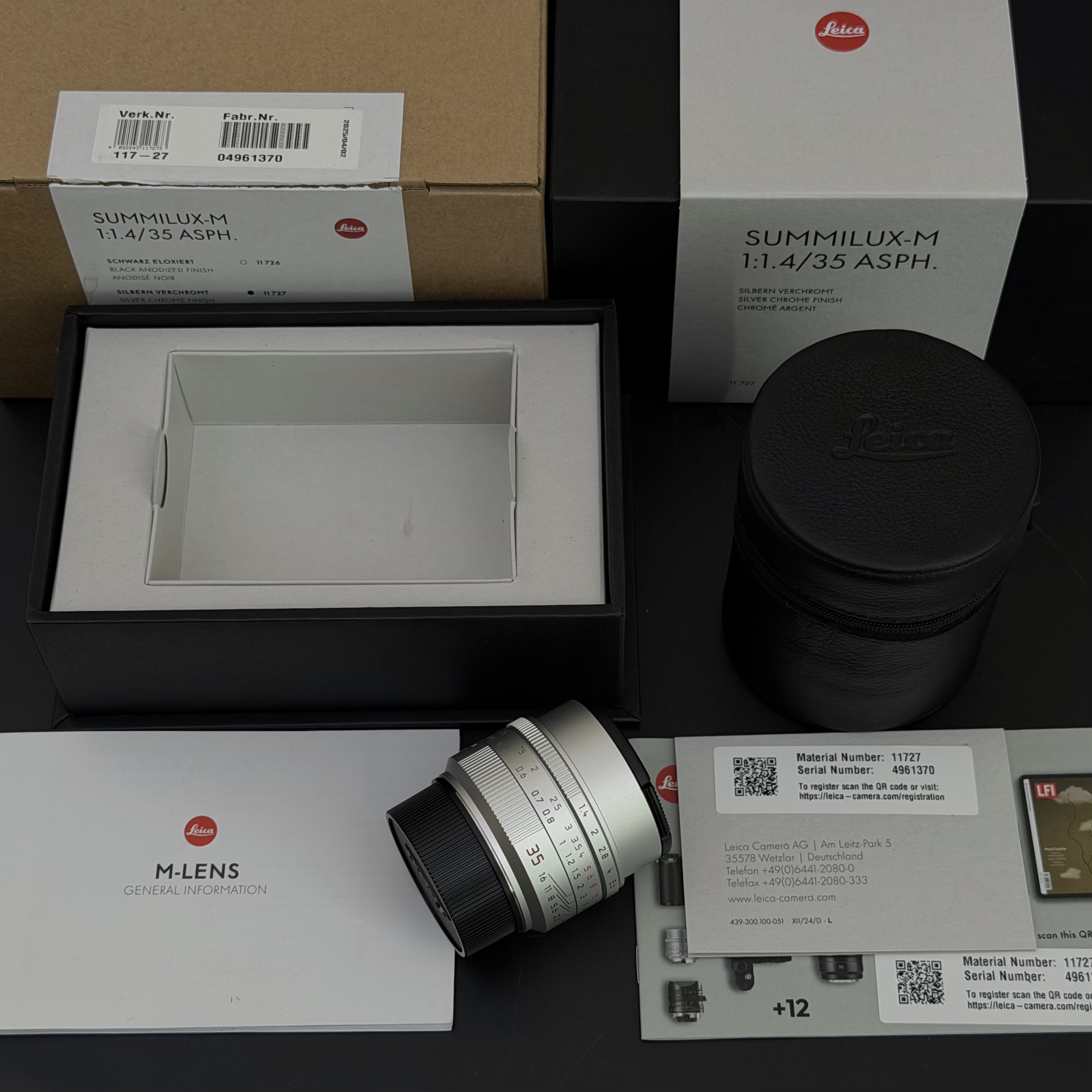 5 Mth Leica M 35/1.4 Lux ASPB FLE v2 Close Focus Silver Mi...