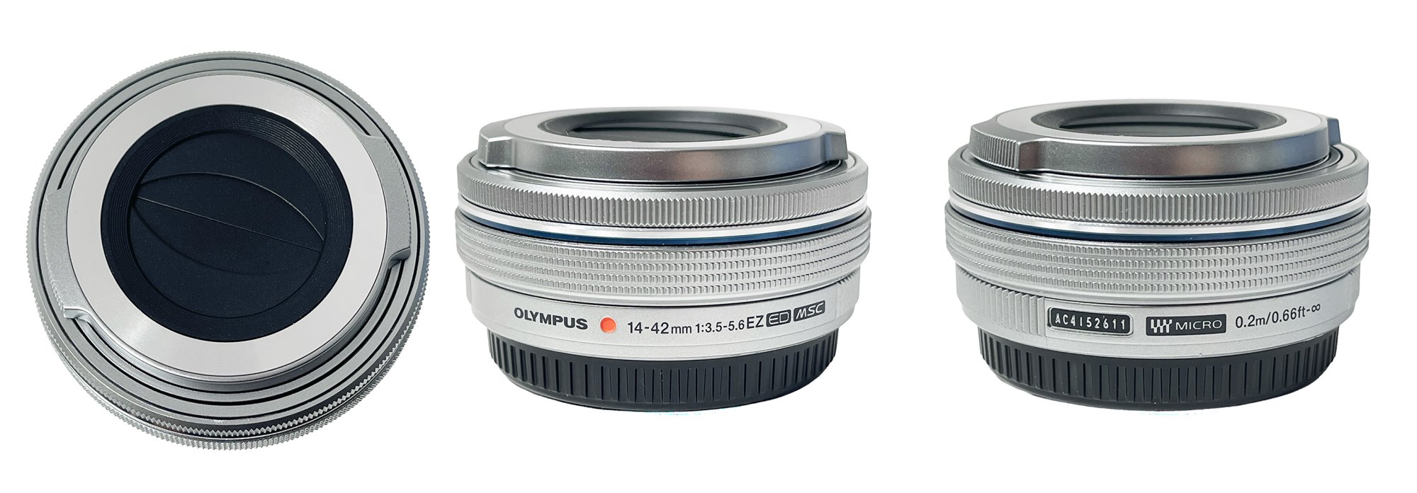 Olympus 14-42mm f/3.5-5.6 EZ, Silver with OEM Auto-Open Le...