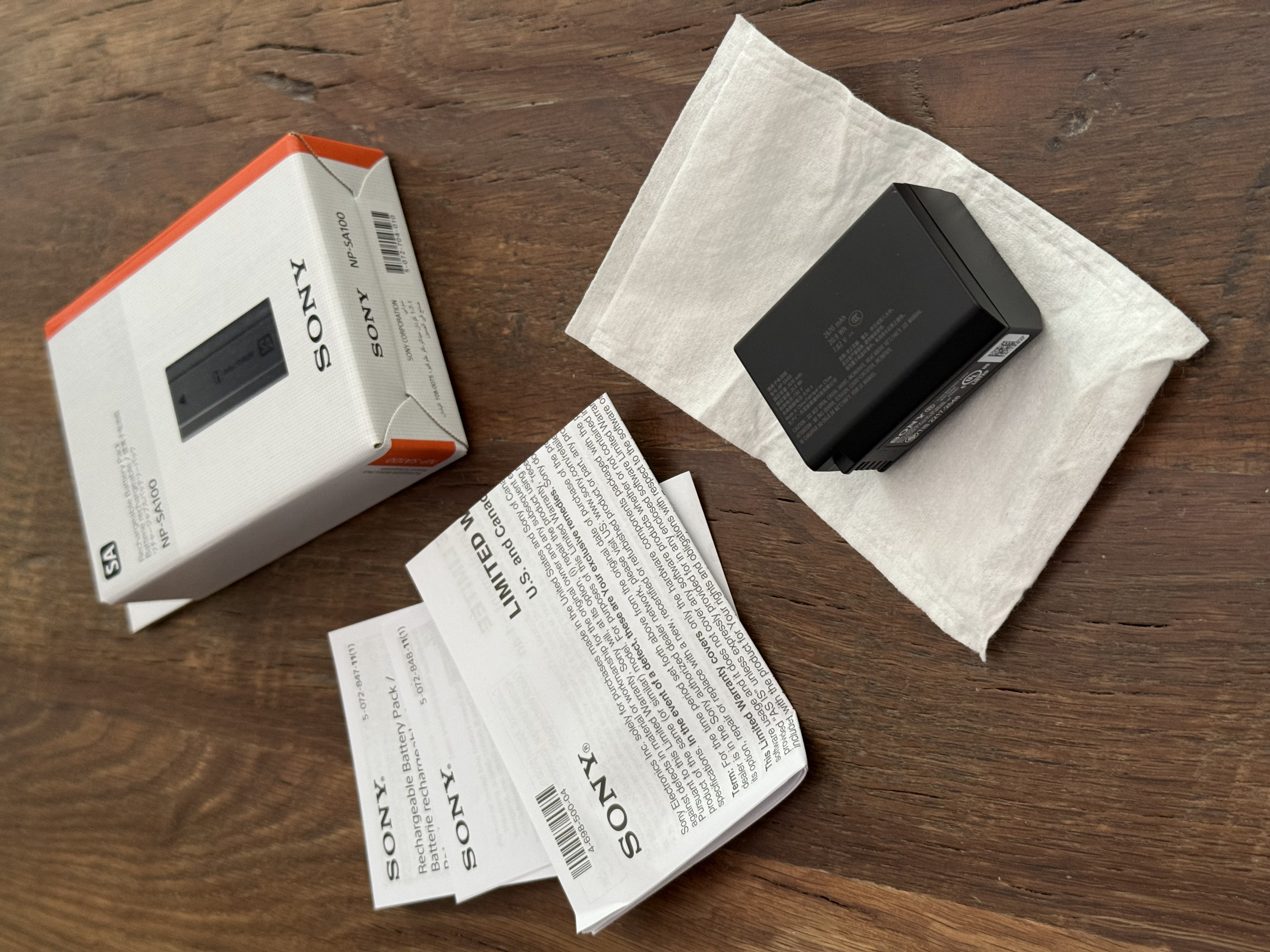 Sony NP-SA100 Battery for A7R6 A7RVI Like New In Box