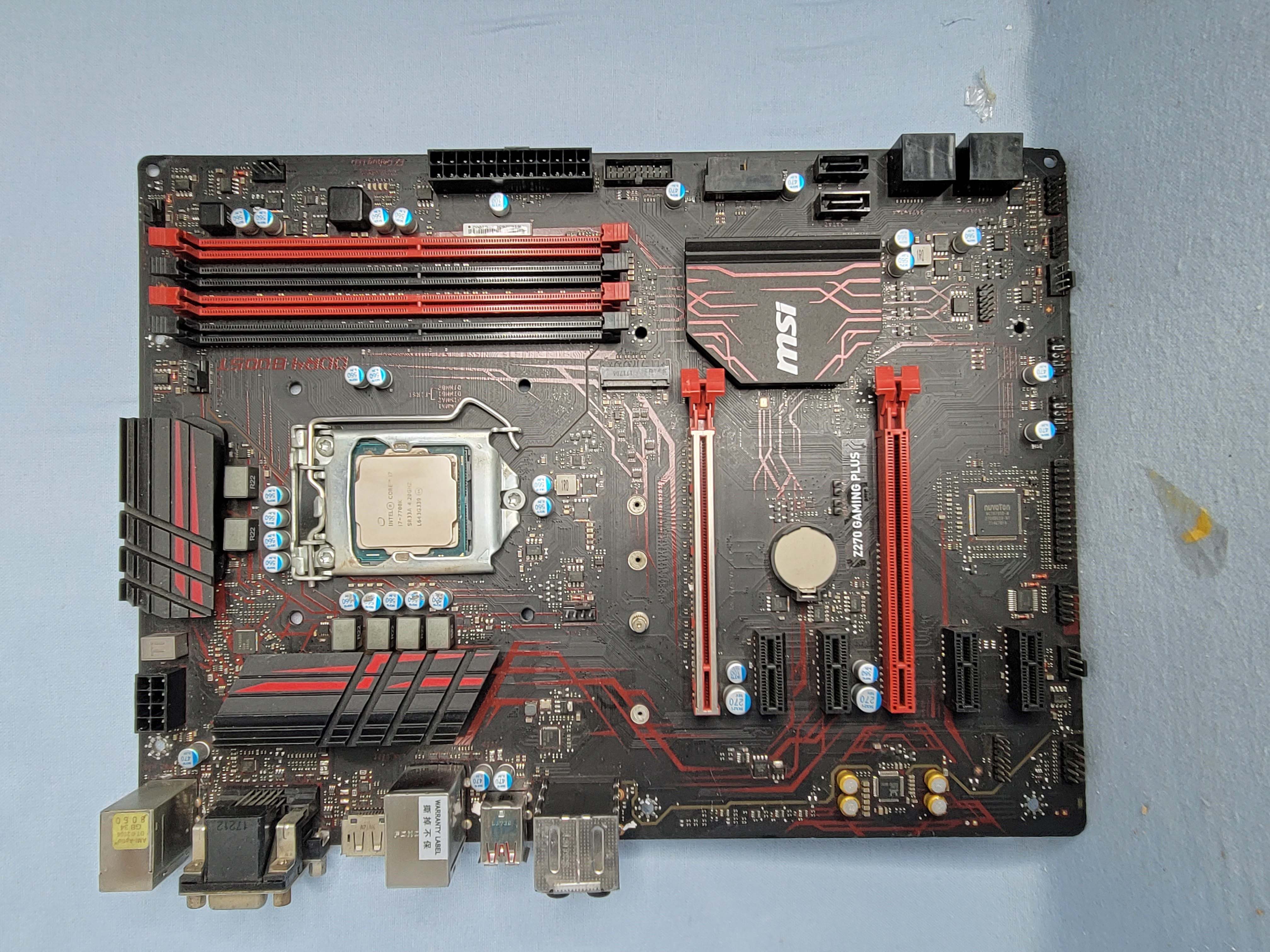 Sold MSI Z270 Gaming Plus Motherboard and I7 7th Gen 7700K CPU FM Forums