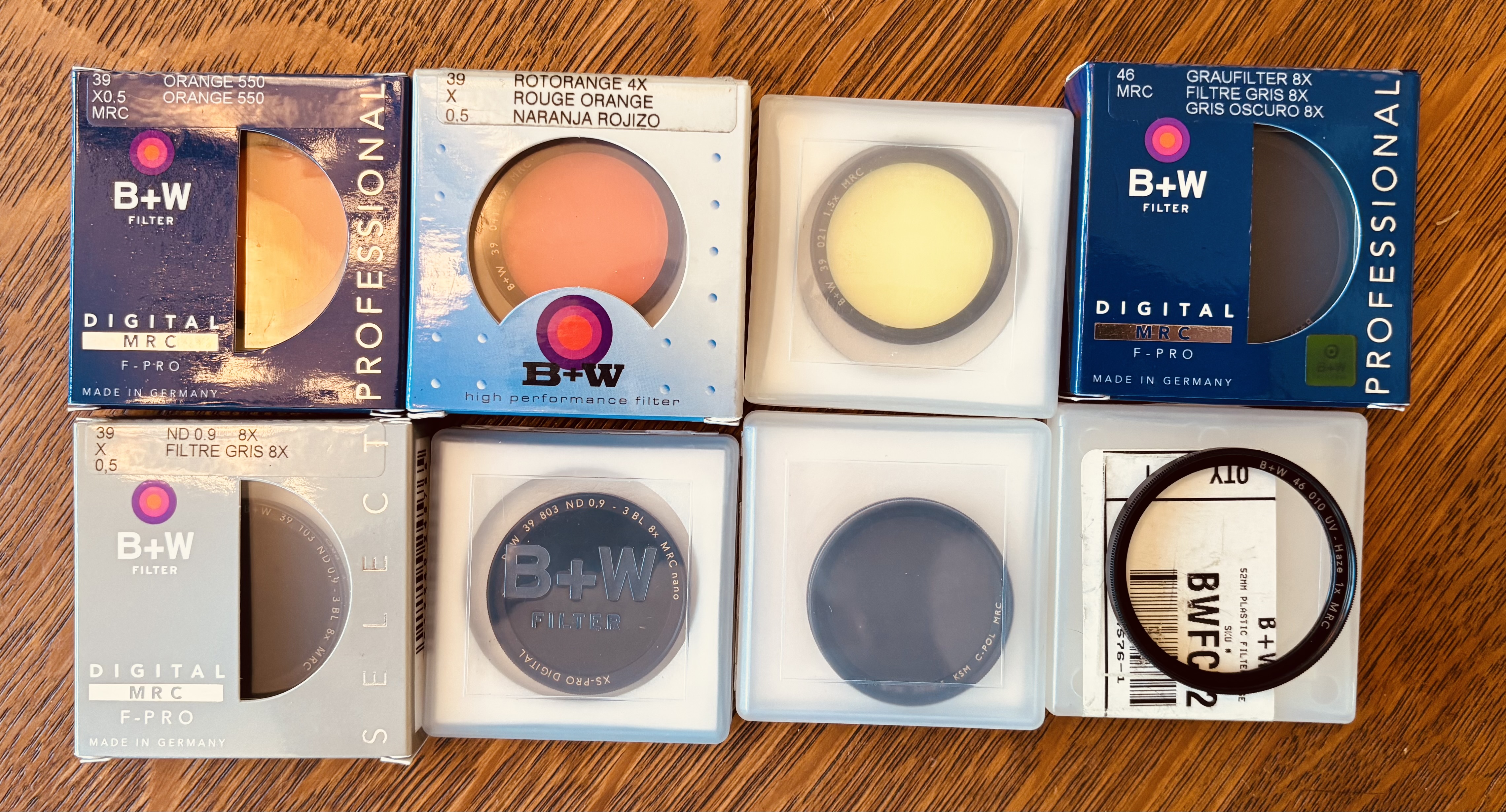 B+W 39mm & 46mm Filters - Yellow, Orange, ND, CPL  - M...