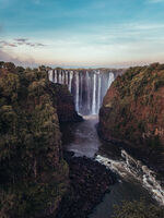Victoria Falls at golden hour