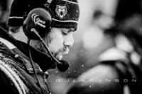 Head coach in the falling snow