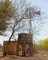 Windmill & Old Wooden Water Tank